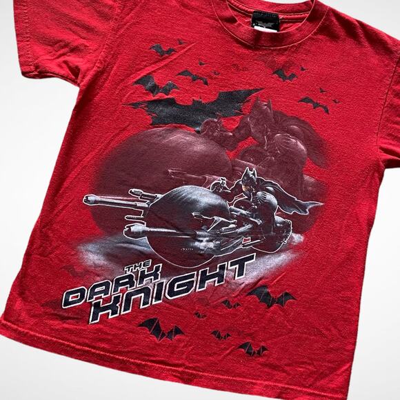 DC Comics Batman 2008 The Dark Knight Batcycle T-Shirt Kids Sz L 10/12 - Picture 3 of 9